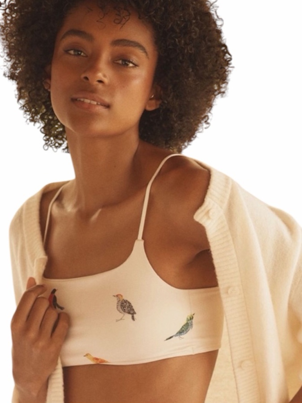 Anthropologie  The LyreBird Skin Seamless Bra Bird Print Size L/XL
